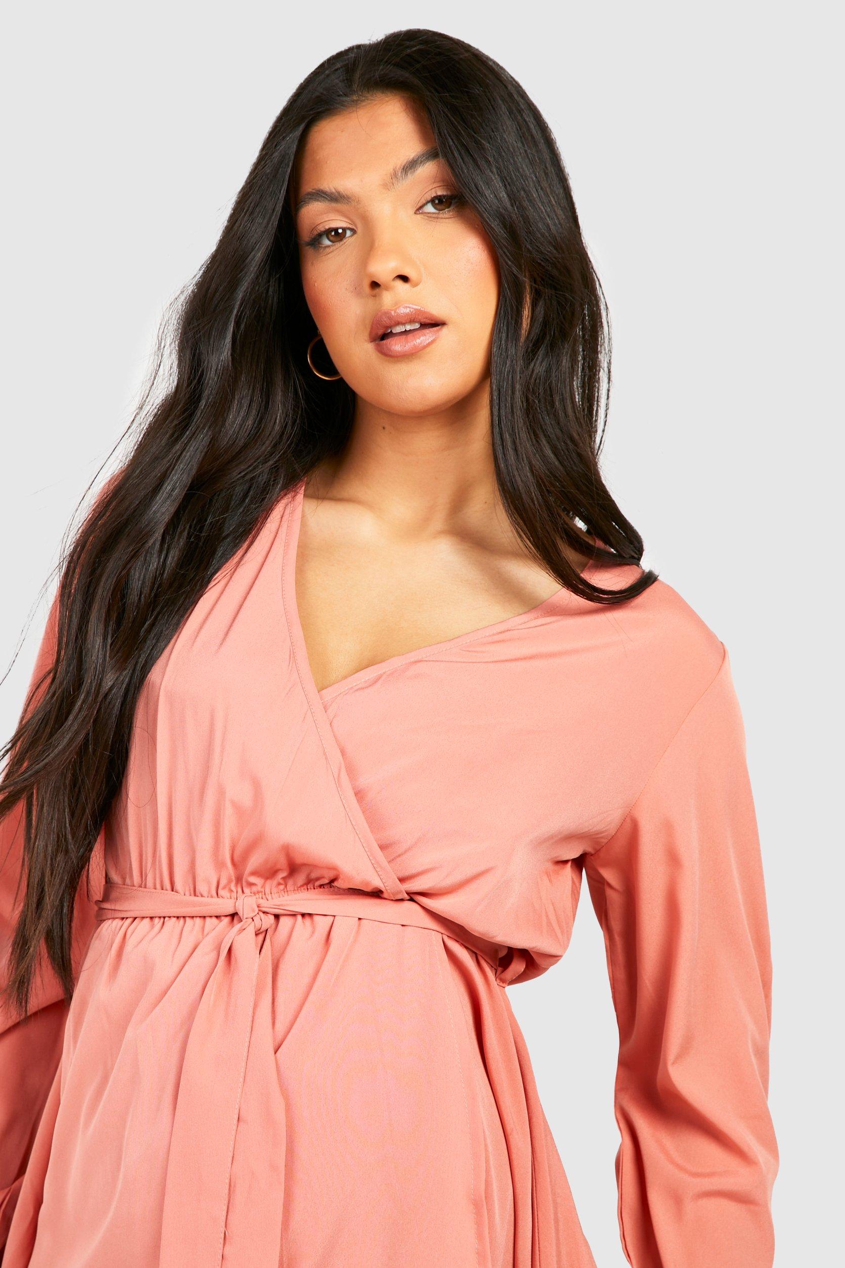 Boohoo maternity wrap discount dress